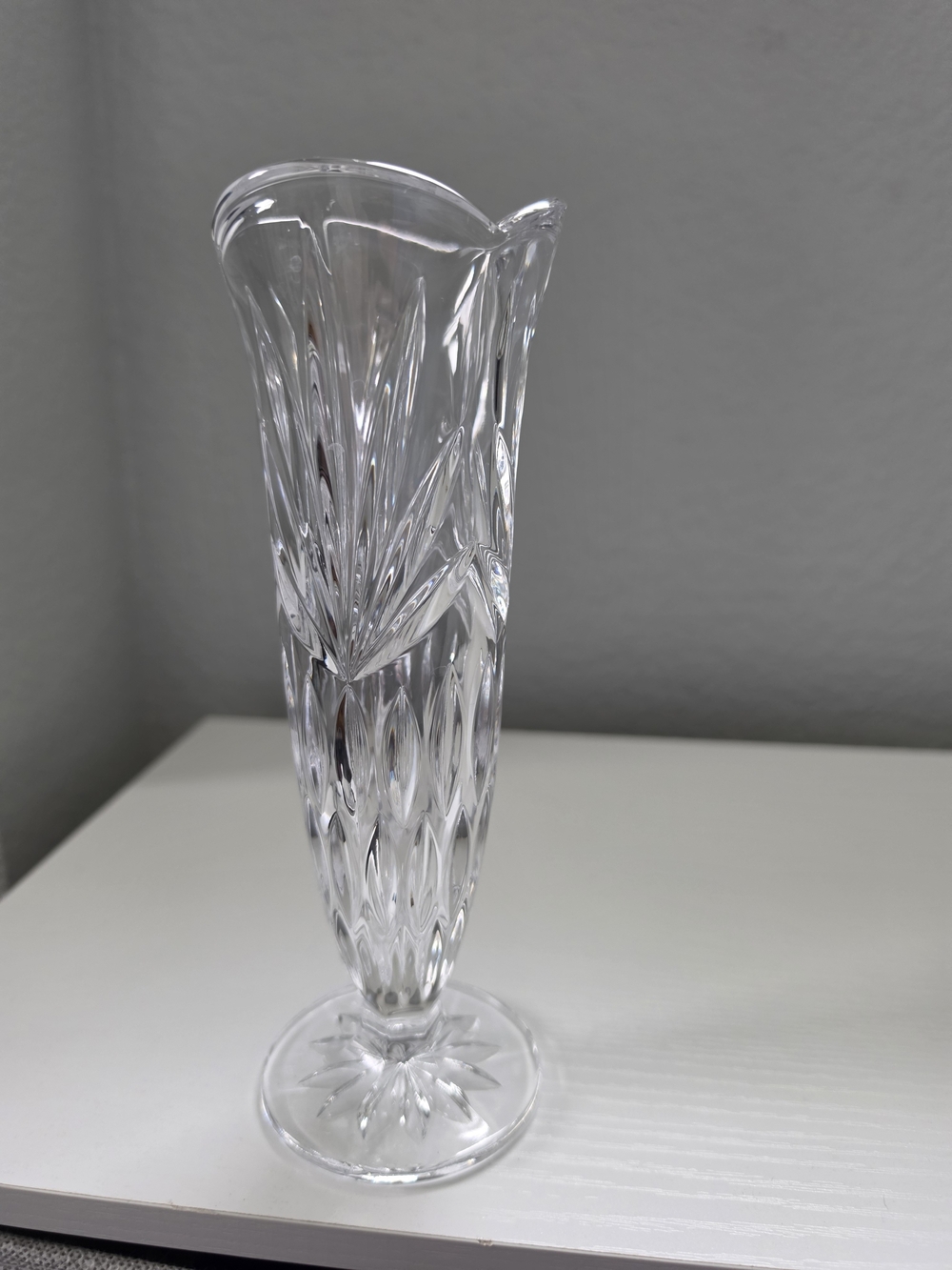 Vintage Bohemian Crystal Cut Vase - Elegant Home Accent